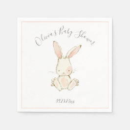 Pink Blush Bunny Girl Babydusche Serviette