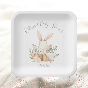 Pink Blush Bunny Rabbit Girl Baby Pappteller