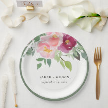 Pink Blush Burgund Rose Wasserfarbenprägung