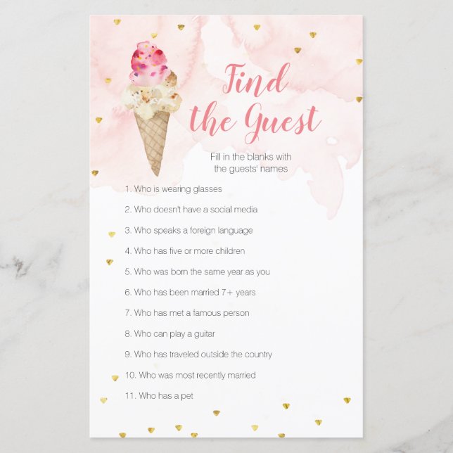 Pink Blush Eis Glitzer Finden Sie das Gast-Spiel (Vorderseite)