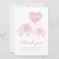 Pink Blush Elephant Girl Baby Dusche Danke