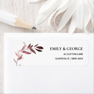 PINK BLUSH FAUNA WATERCOLOR BLÄTTER BRANCH ADRESSE