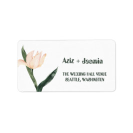 Pink blush floral adressaufkleber