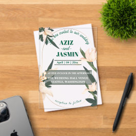 Pink blush floral Circle Acryleinladungen