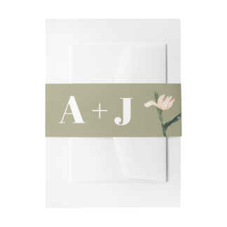 Pink blush floral Circle save the date card Einladungsbanderole