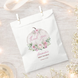 Pink Blush Floral Pumpkin Baby Dusche Danke Geschenktütchen