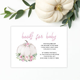 Pink Blush Floral Pumpkins Bücher für Baby Begleitkarte