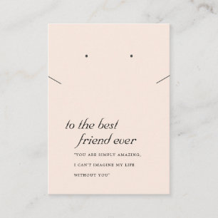 PINK BLUSH FRIEND GIFT NECKLACE EARING CARD PLATZKARTE