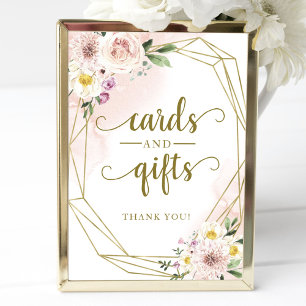 Pink Blush Geometric Cards und Geschenkzeichen Poster