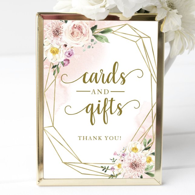 Pink Blush Geometric Cards und Geschenkzeichen Poster (Von Creator hochgeladen)