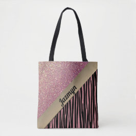 Pink Blush Glam Zebra Print Personalisiert