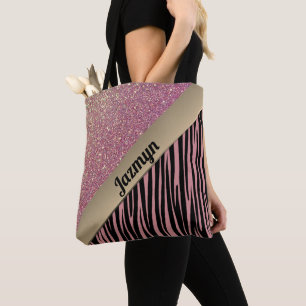 Pink Blush Glam Zebra Print Personalisiert