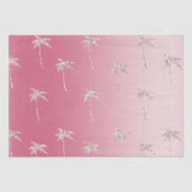Pink Blush Glitzer Palm Trees Ombre