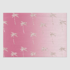 Pink Blush Glitzer Palm Trees Ombre Seidenpapier