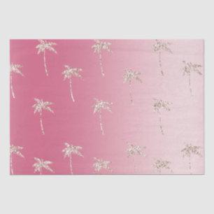 Pink Blush Glitzer Palm Trees Ombre Seidenpapier