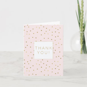 Pink Blush Gold Sparkle Confetti Stilvolle Dankesc Dankeskarte