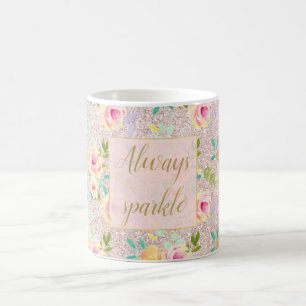 Pink Blush Imitate Glitzer Sparkor Kaffeetasse
