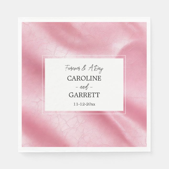 Pink Blush Imitate Leather Wedding Serviette (Vorderseite)