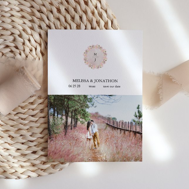 Pink Blush Magnolia Blütenbild Save the Date hinzu (Von Creator hochgeladen)