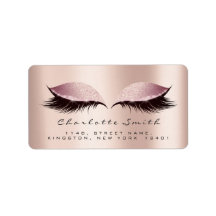 Pink Blush Makeup Lashes Rücksendeadressen-Aufkleb