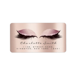 Pink Blush Makeup Lashes Rücksendeadressen-Aufkleb Adressaufkleber