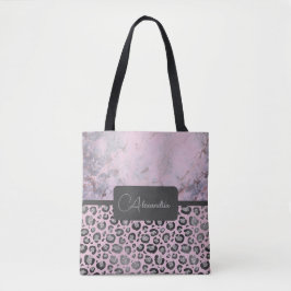 Pink Blush Marmor Glittery Leopard Personalisiert