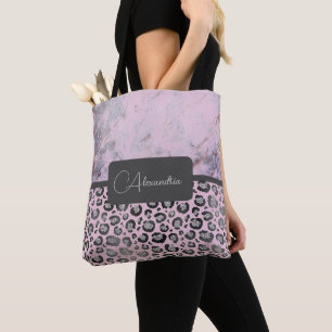 Pink Blush Marmor Glittery Leopard Personalisiert