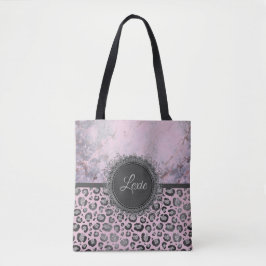 Pink Blush Marmor Glittery Leopard Personalisiert