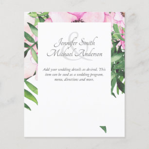 Pink Blush Mint Wedding Details Karten