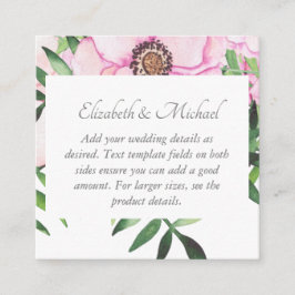 Pink Blush Mint Wedding Details Karten