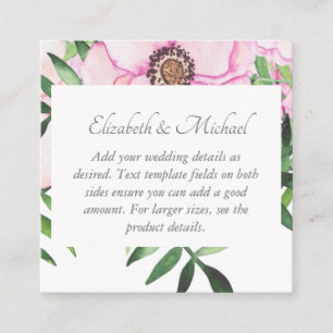 Pink Blush Mint Wedding Details Karten