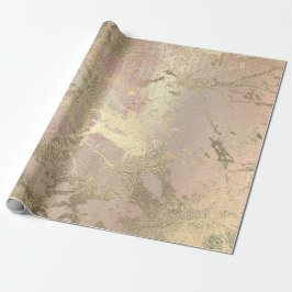 Pink Blush Painting Champaign Gold Marble Minze VI Geschenkpapier