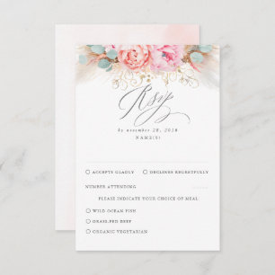 Pink Blush Pampas Grass Wedding RSVP