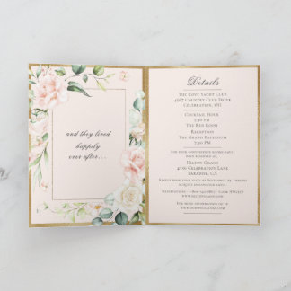 Pink Blush Pastellfarben Wasserfarben Floral Roman Einladung