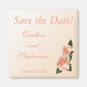 Pink Blush Rose Wedding Magnet Gefallen