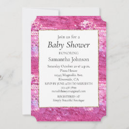 Pink Blush Sparkle Meerjungfrau Einladung