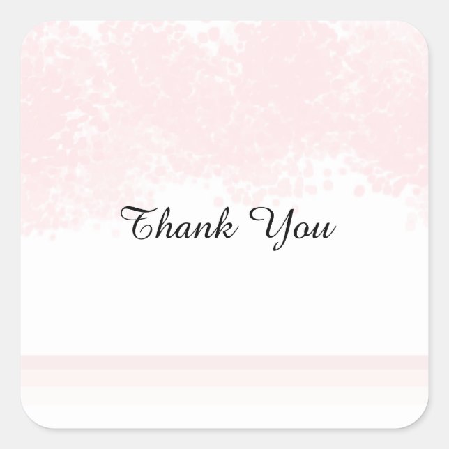 Pink Blush Vielen Dank Quadratischer Aufkleber (Vorderseite)