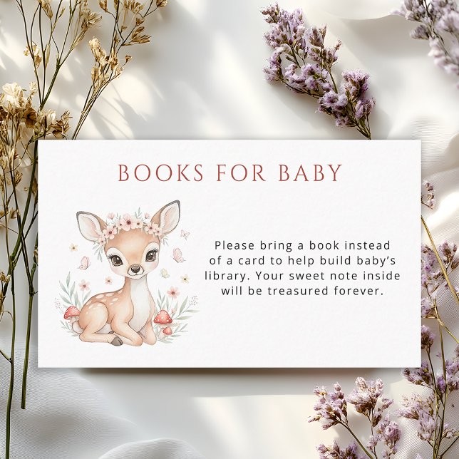 Pink Blush Woodland Deer Girl Books for Baby Begleitkarte (Von Creator hochgeladen)