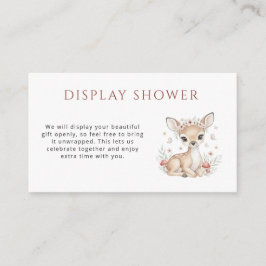 Pink Blush Woodland Deer Girl Display Shower Begleitkarte