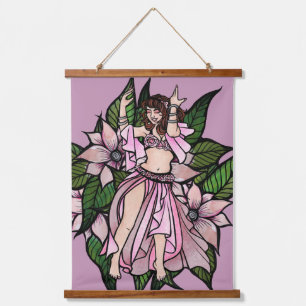 Pink Bly Dancer Shimmy Wandteppich Mit Holzrahmen