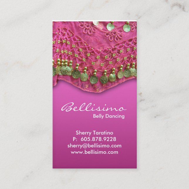 Pink Bly Dancing Business Card Visitenkarte (Vorderseite)