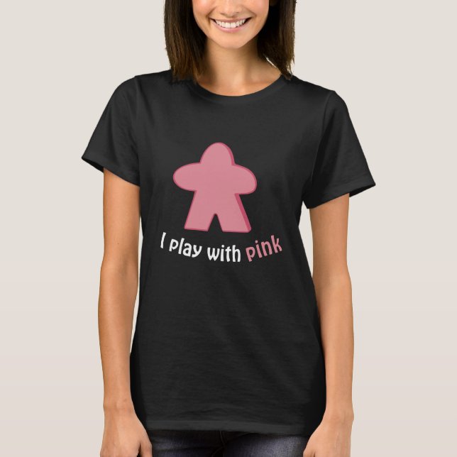 Pink Board Game Player Meeple T-Shirt (Vorderseite)