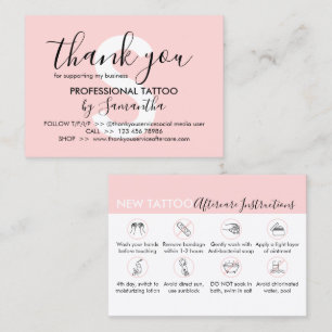 Pink Body Aftercare Instructions Tattoo Vielen Dan Visitenkarte