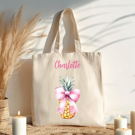 Pink-Bogen-Ananas-Tropenbezeichnung Jumbo Stoffbeutel