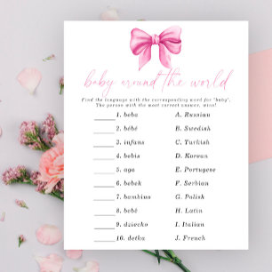 Pink-Bogen-Babydusche - Baby rund um das Weltspiel
