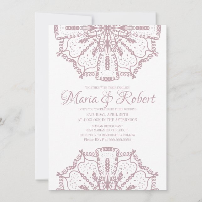Pink Bohemisch Mandala Art Boho Wedding Einladung (Vorderseite)