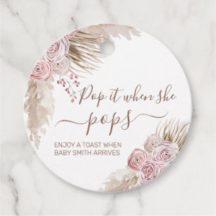 Pink Bohemische Pampas Pop, wenn sie Pop Geschenkanhänger