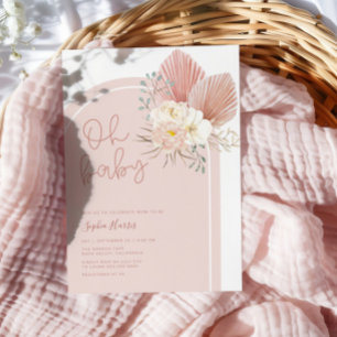 Pink Boho Arch Oh Babydusche Einladung