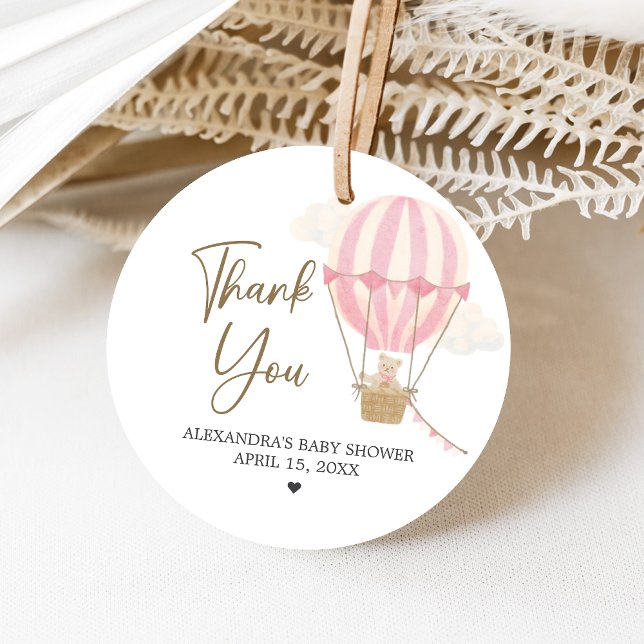 Pink Boho Bear Baby Shower  Geschenkanhänger (Oh Baby Bear Baby Shower Favor Tags)