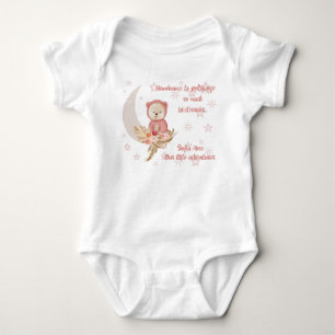 Pink Boho Bear Moon Baby Bekleidung Strampler